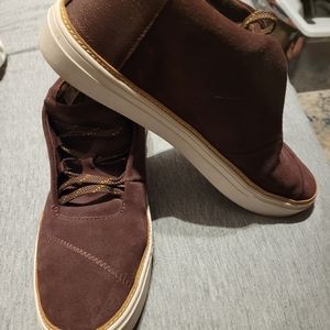 Tom's womens Riley Forest Brown Suede High Top Comfort Sneaker